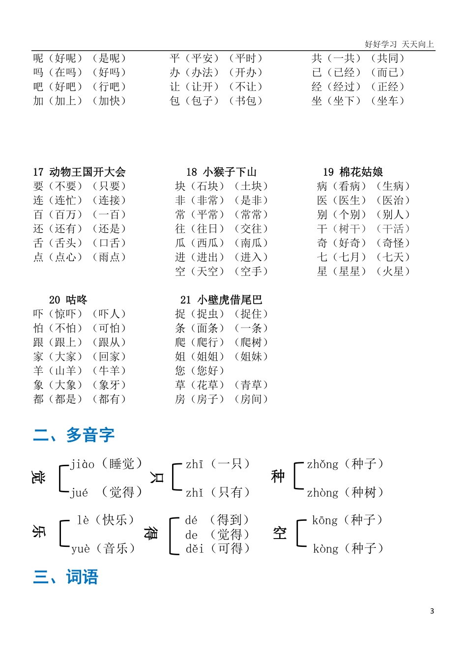 一年级部编版语文下册总复习知识点.pdf_第3页