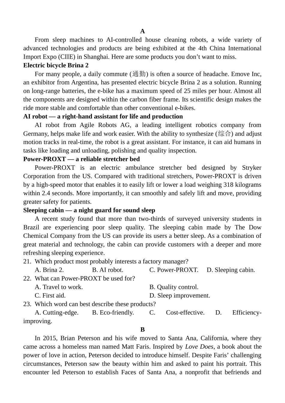 【陕西卷】【高二】陕西省西安中学2023-2024学年高二下学期6月期末考试英语试卷.docx_第3页