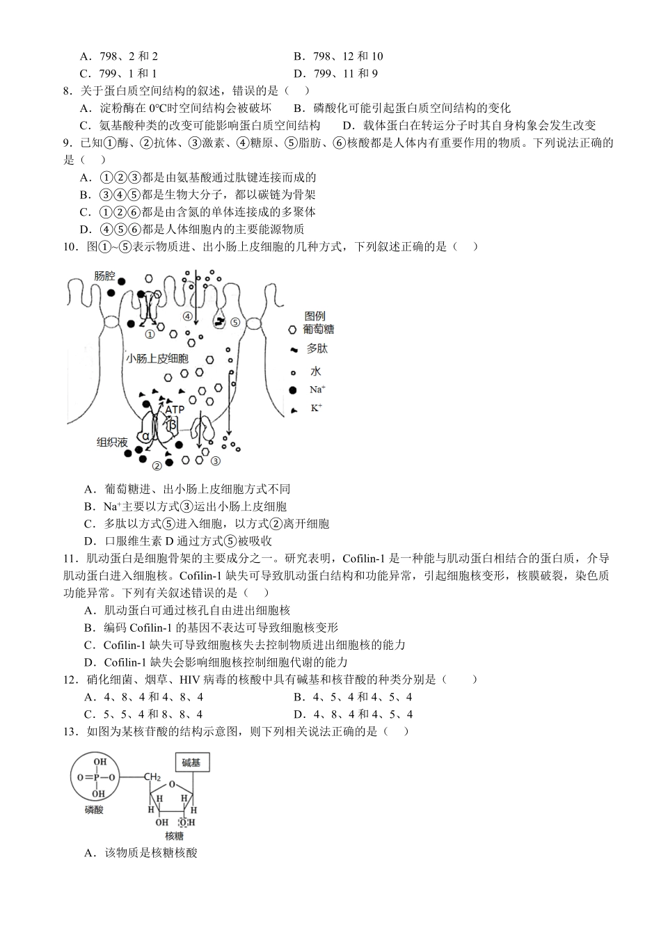 河南省驻马店市新蔡县第一高级中学2024-2025学年高二下学期6月月考生物试题（含答案）.pdf_第2页