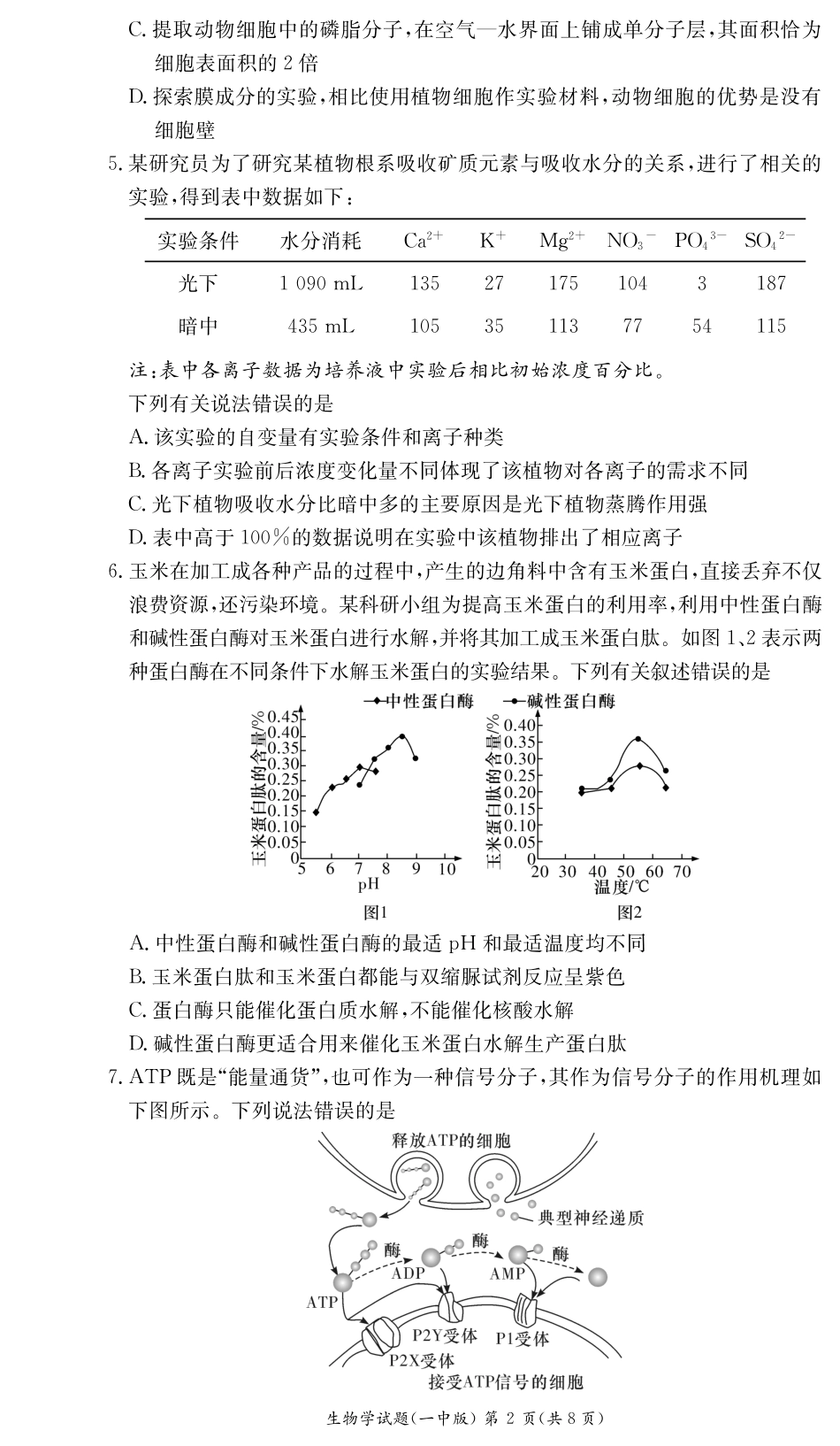 湖南省长沙市第一中学2023-2024学年高二下学期期末考试生物试卷（一中高二2）.pdf_第2页