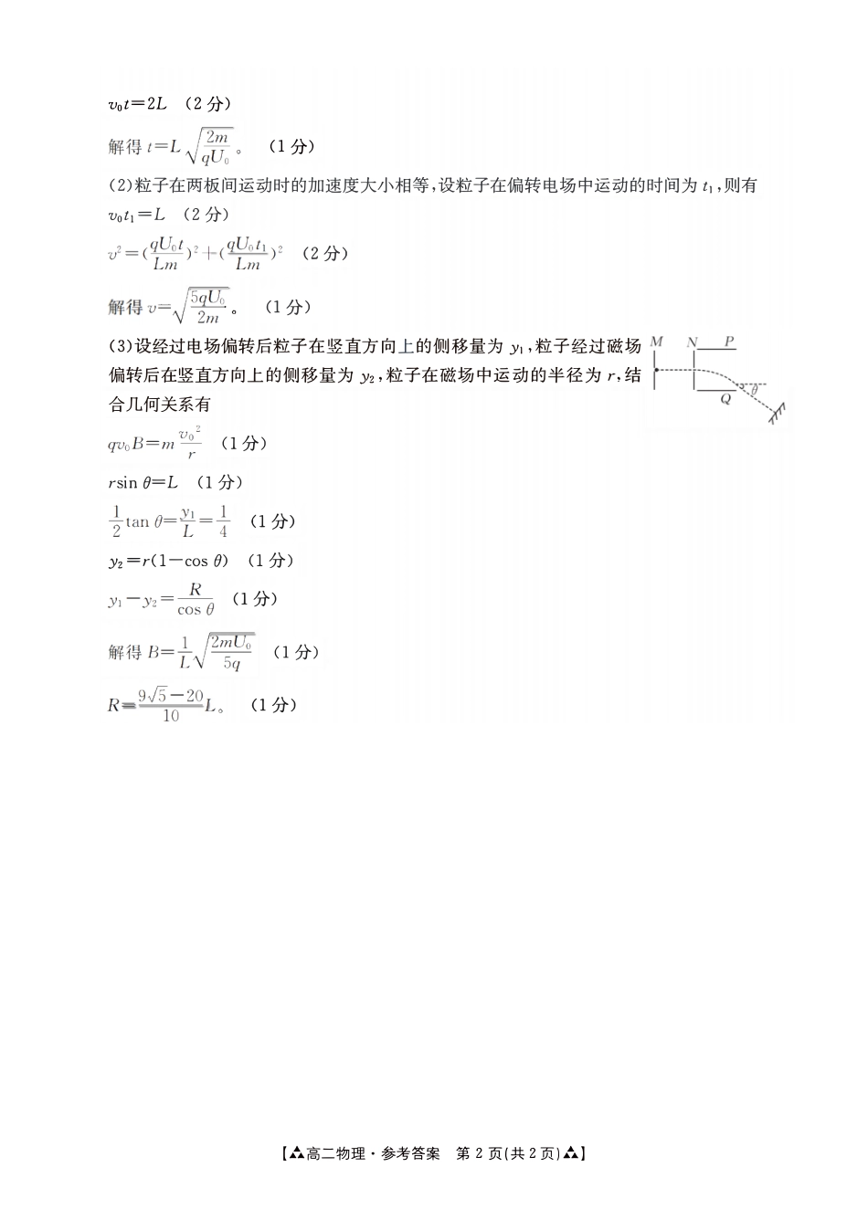 金太阳24-522B2023-2024学年高二年级下学期6月期末质量联考考试物理答案.pdf_第2页