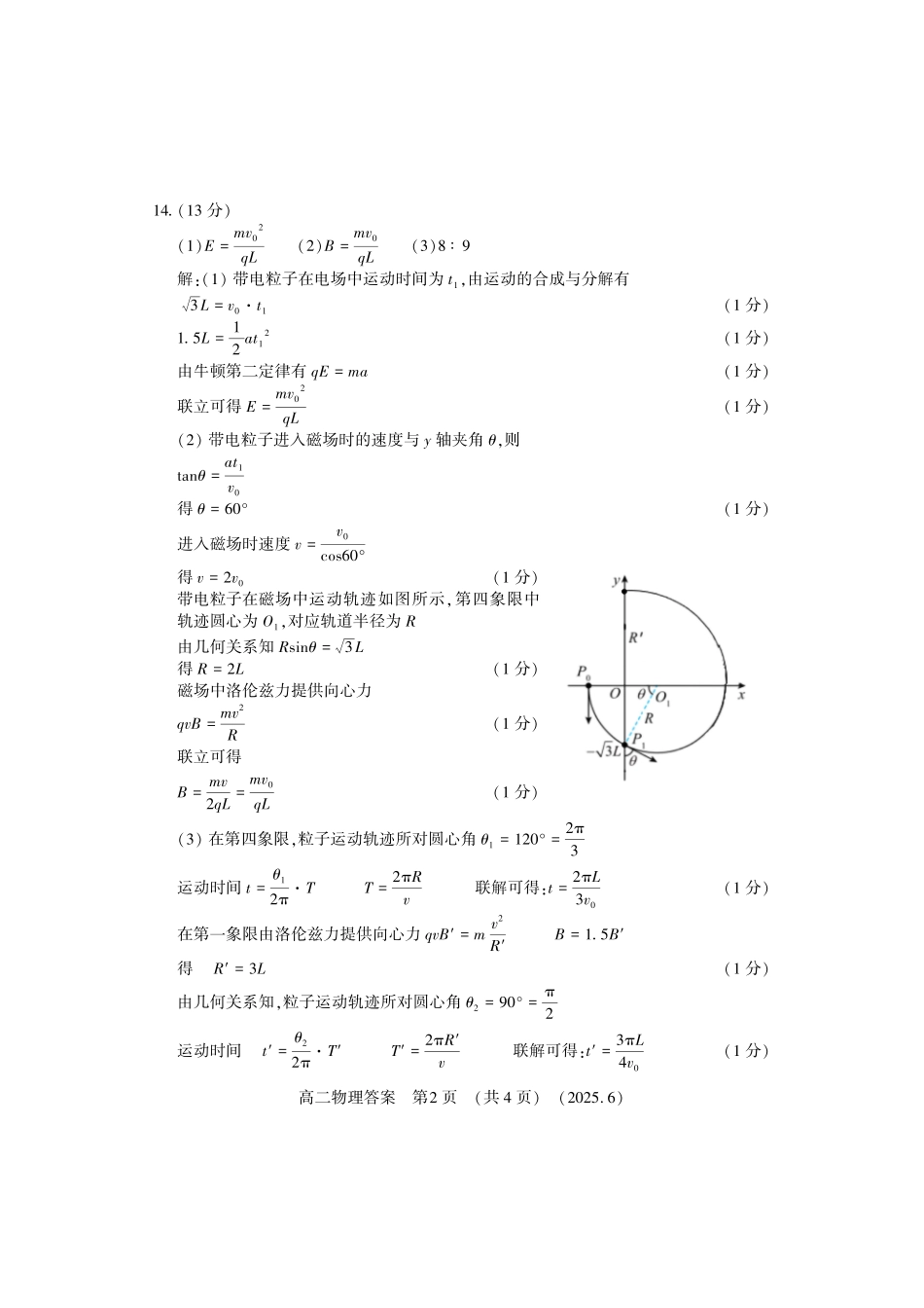洛阳2024-2025学年6月高二质量检测-物理答案.pdf_第2页