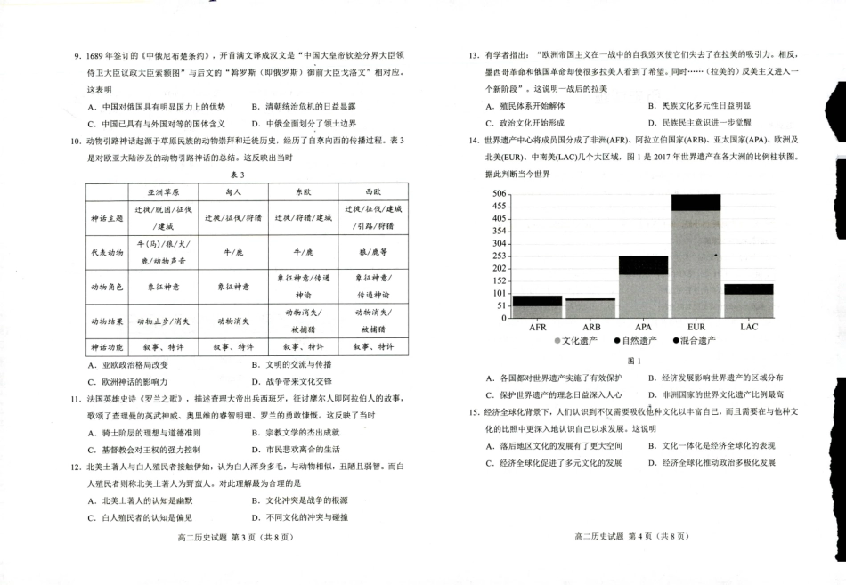 山东省菏泽市2023-2024学年高二下学期7月期末教学质量检测考试(7.10-7.12)历史试卷.pdf_第2页