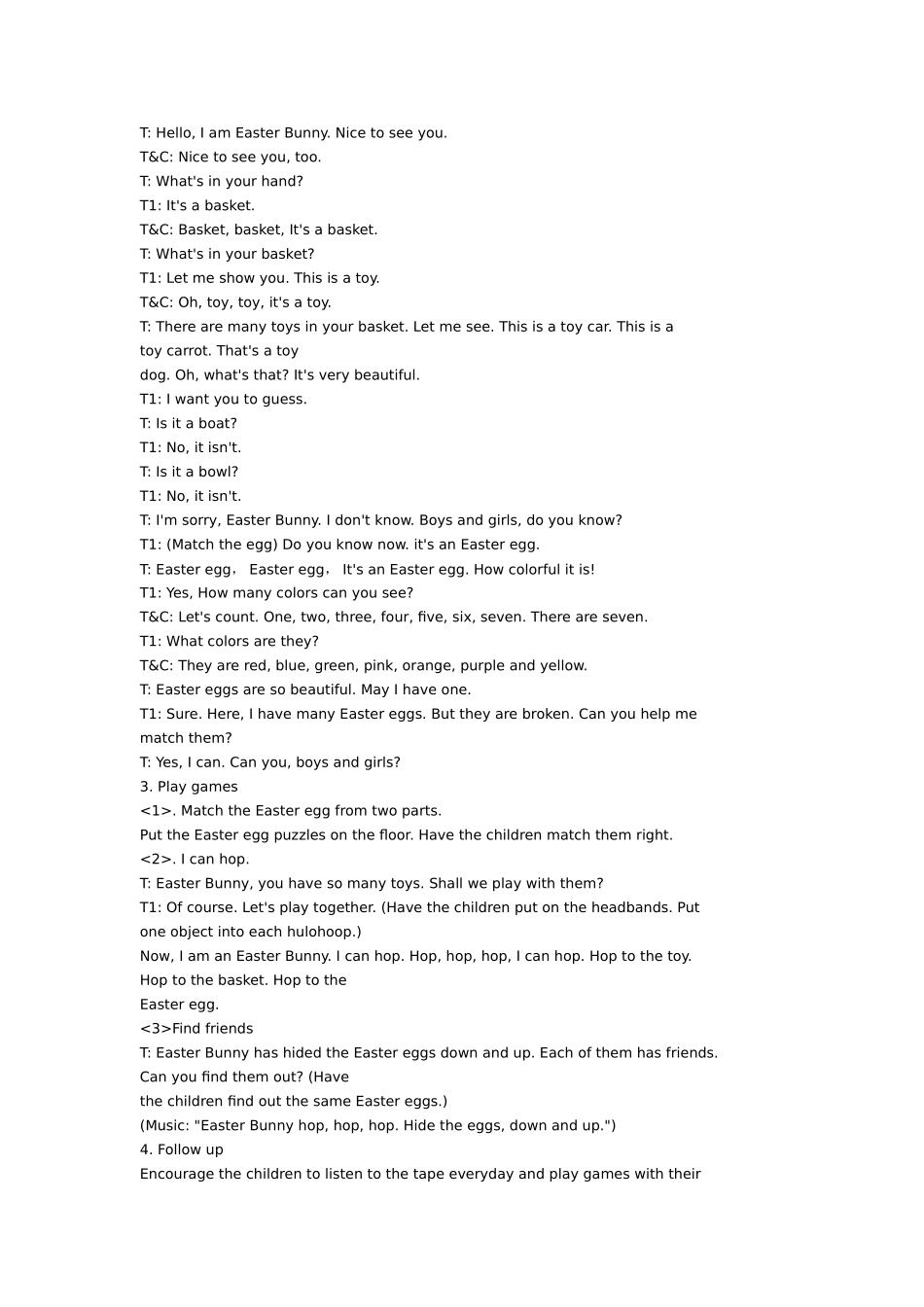 幼儿园大班英语教案：EasterBunny复活节1.doc_第2页