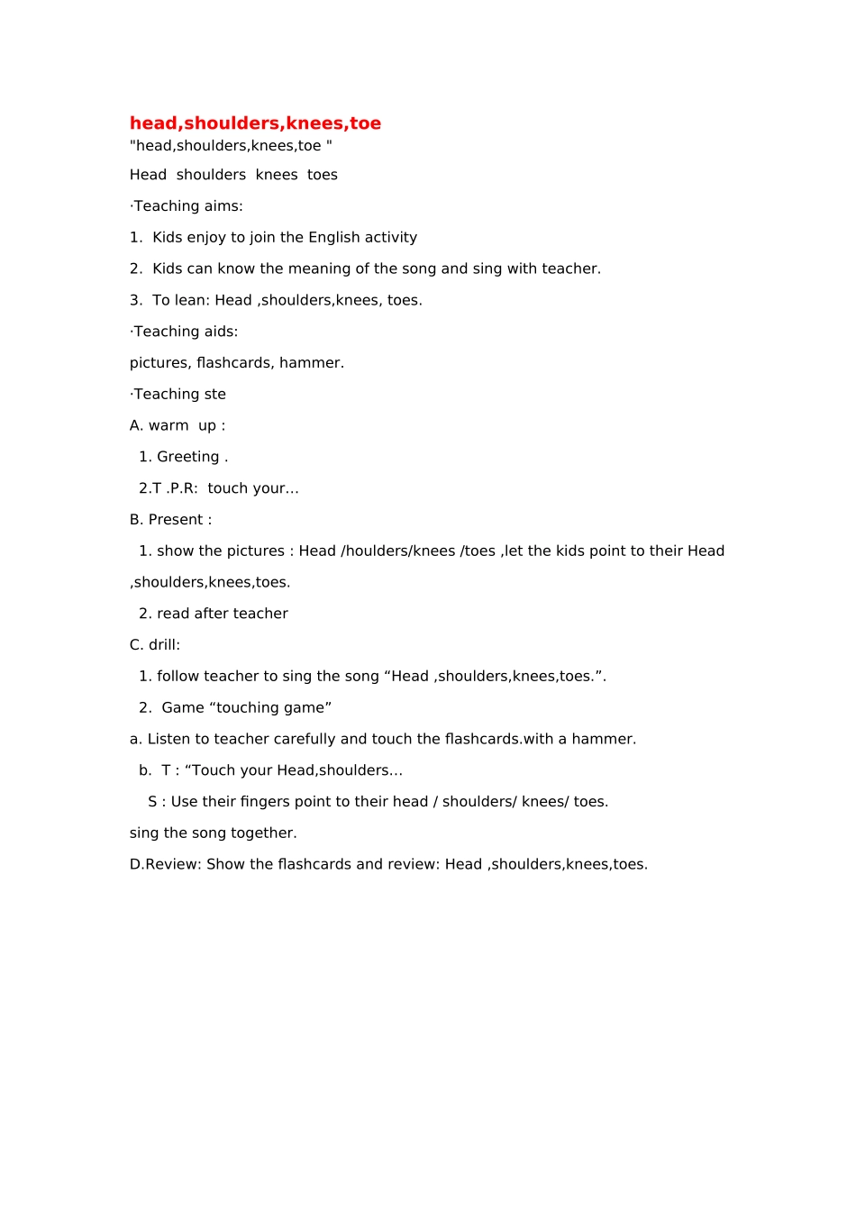 幼儿园小班主题教案小班英语教案GameIamabusdiver.doc_第2页
