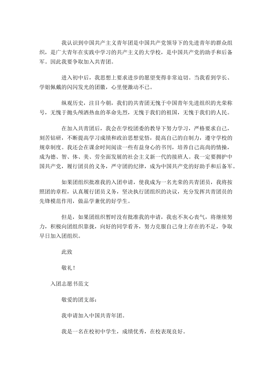 入团志愿书范文10-多篇.docx_第3页