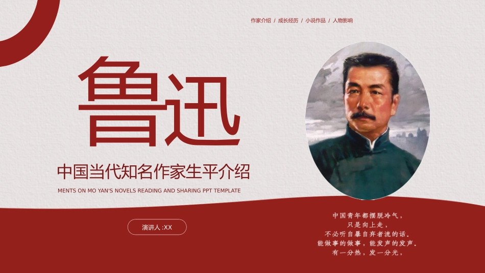 知名人物鲁迅生平介绍PPT模板(1).pptx_第1页