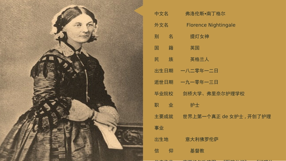 知名人物弗洛伦斯南丁格尔生平介绍PPT模板.pptx_第2页