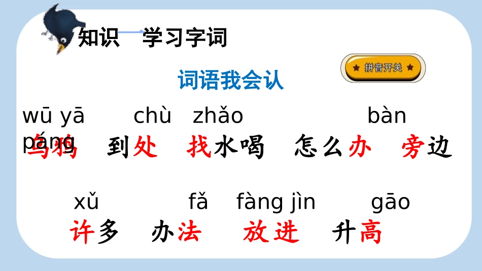 中小学人教版语文《乌鸦喝水》第1课时教学课件1.pptx_第2页