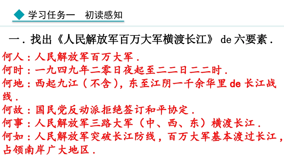 中小学人教版语文《人民解放军百万大军横渡长江》教学课件.pptx_第3页
