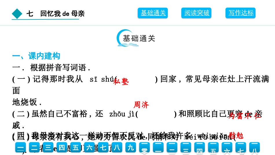 中小学人教版语文《回忆我的母亲》教学课件.pptx_第2页
