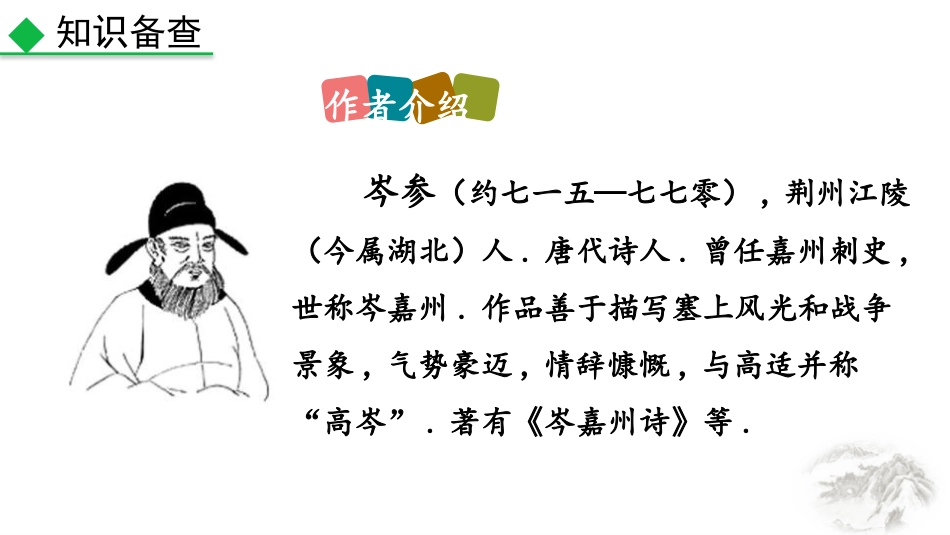 中小学人教版语文《白雪歌送武判官归京》教学课件2.pptx_第2页