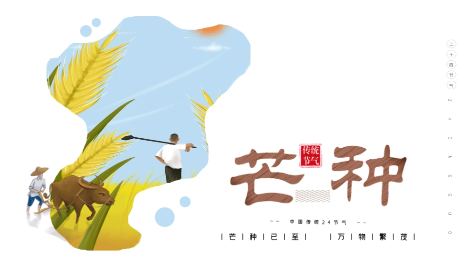 农民耕田芒种节气模板.pptx_第1页
