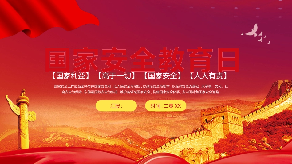 国家利益高国家安全教育日模板.pptx_第1页