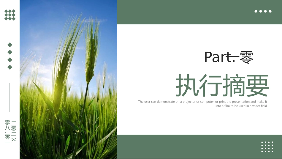 绿色麦穗背景的畅享农业未来项目计划书模板.pptx_第3页
