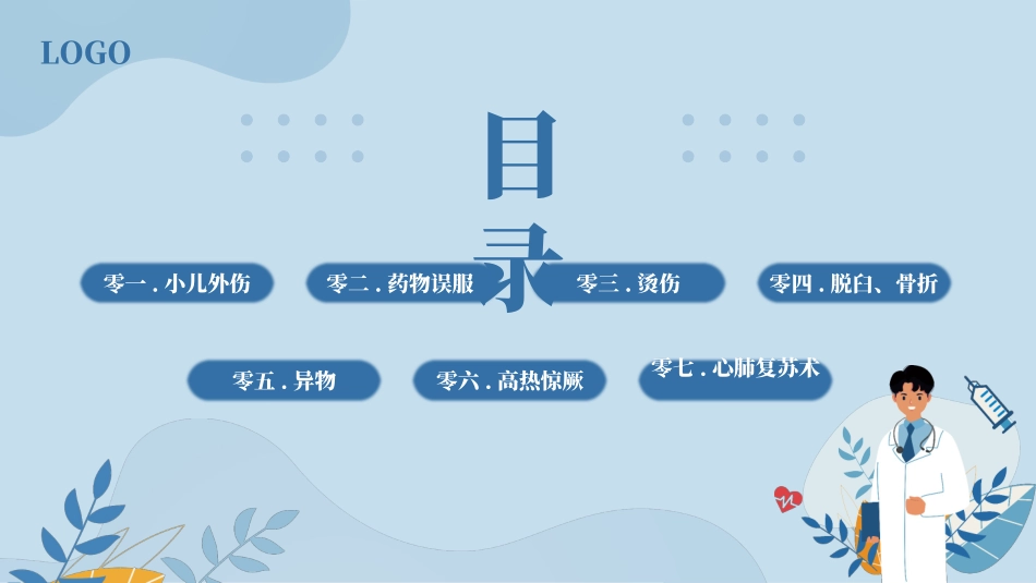 蓝色矢量医生剪切画背景的儿童急救培训模板.pptx_第2页