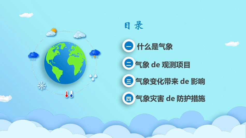 蓝色卡通地球背景的气象科普知识模板.pptx_第2页