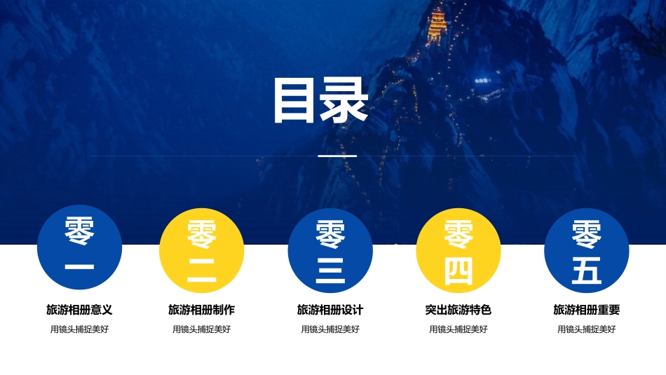 蓝色高山背景的旅游相册城市摄影模板.pptx_第2页