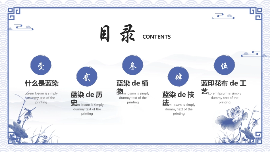 蓝色古典丝绸背景的中国非遗文化蓝染工艺介绍模板.pptx_第2页