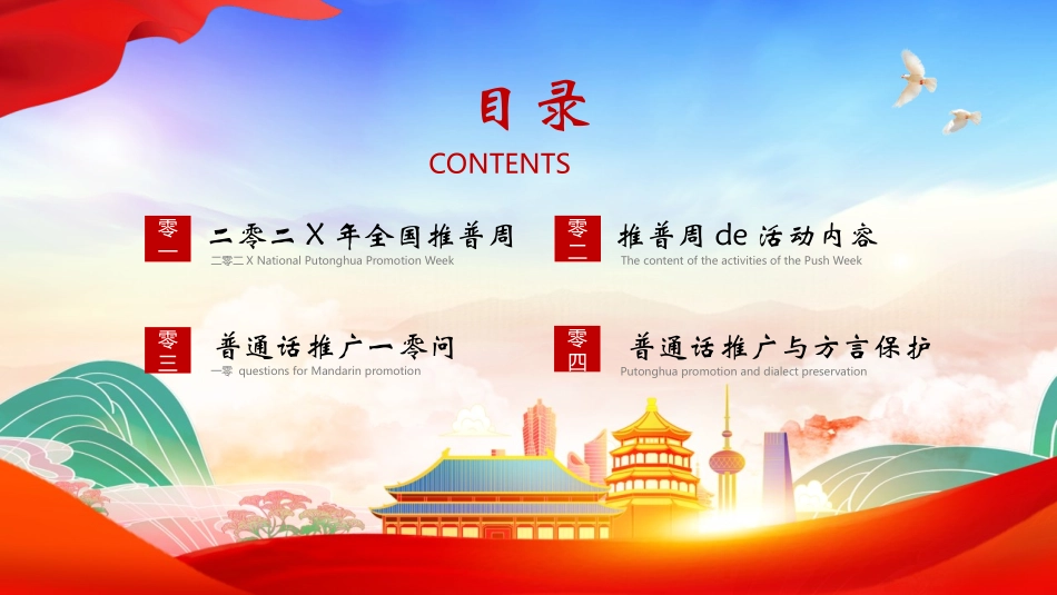 红色国潮风全国普通话推广宣传周模板.pptx_第2页