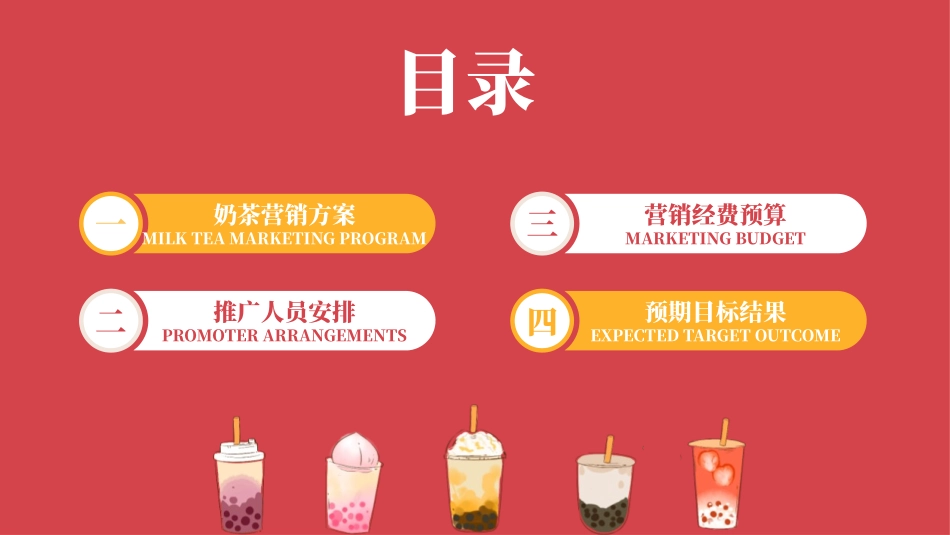 红色卡通饮料背景的冬季奶茶营销推广方案模板.pptx_第2页