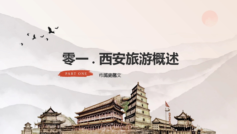 古建筑背景的中国风西安印象城市介绍旅游推荐模板.pptx_第3页