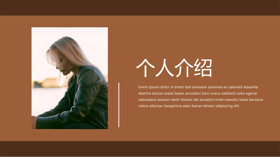 褐色复古风个人摄影背景的作品集模板.pptx_第3页