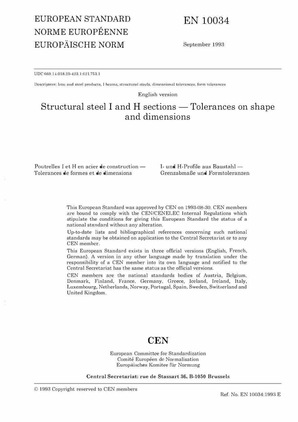 EN 10034-1993.pdf_第1页