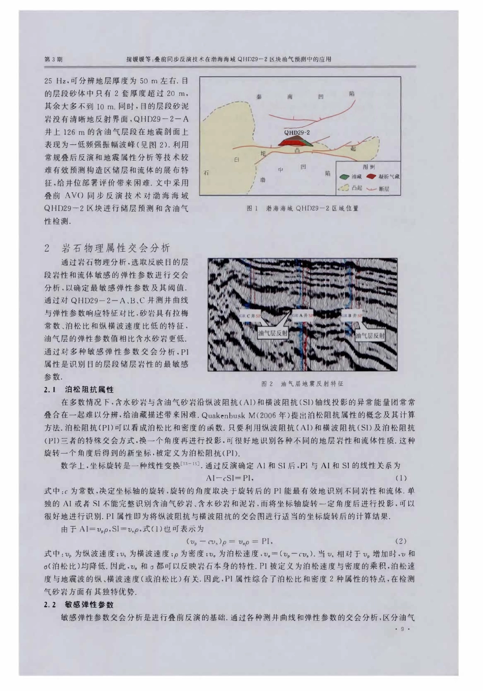 叠前同步反演技术在渤海海域QHD29-2区块油气预测中的应用.pdf_第2页