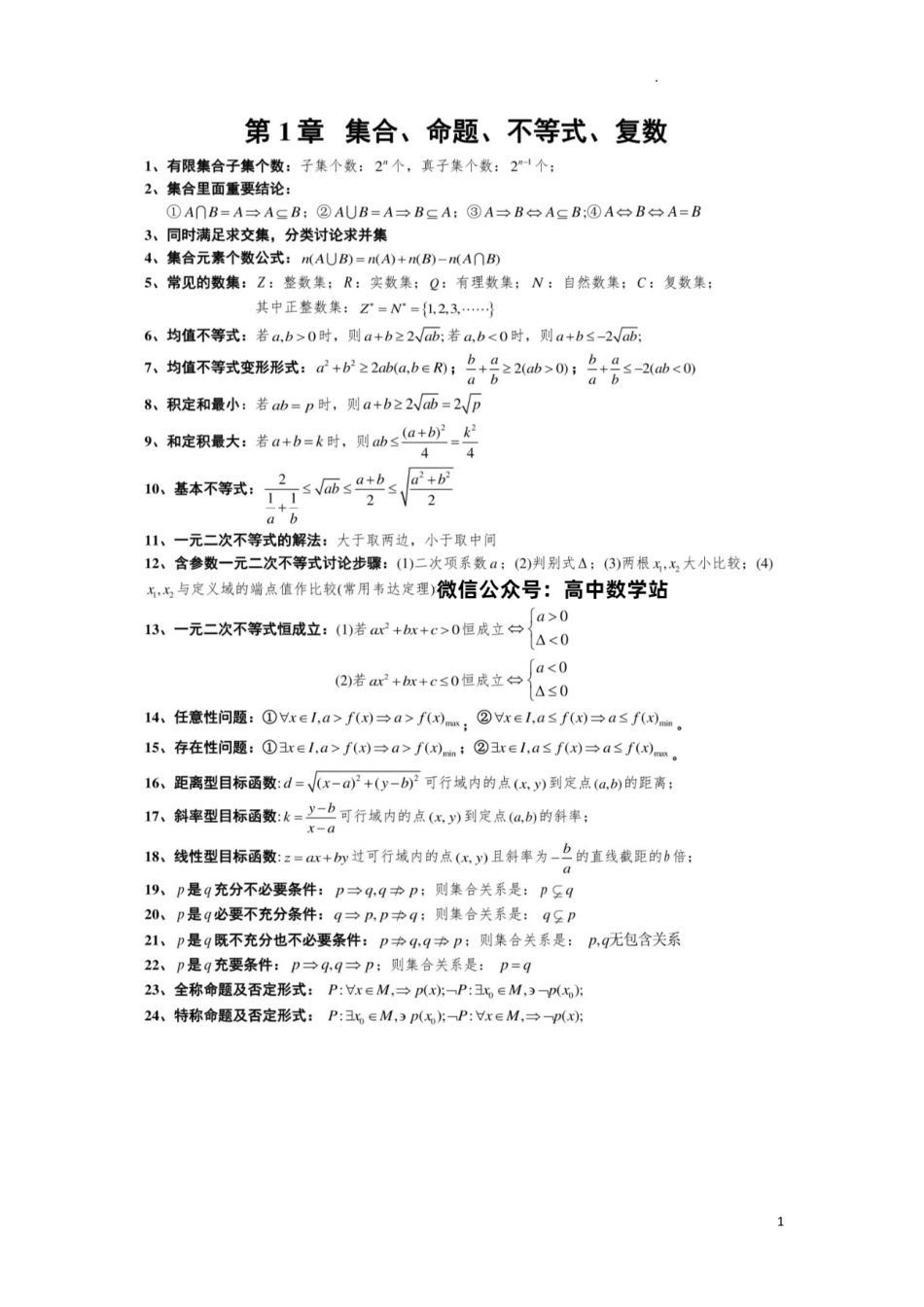 高中数学289个快速解题公式.pdf_第1页