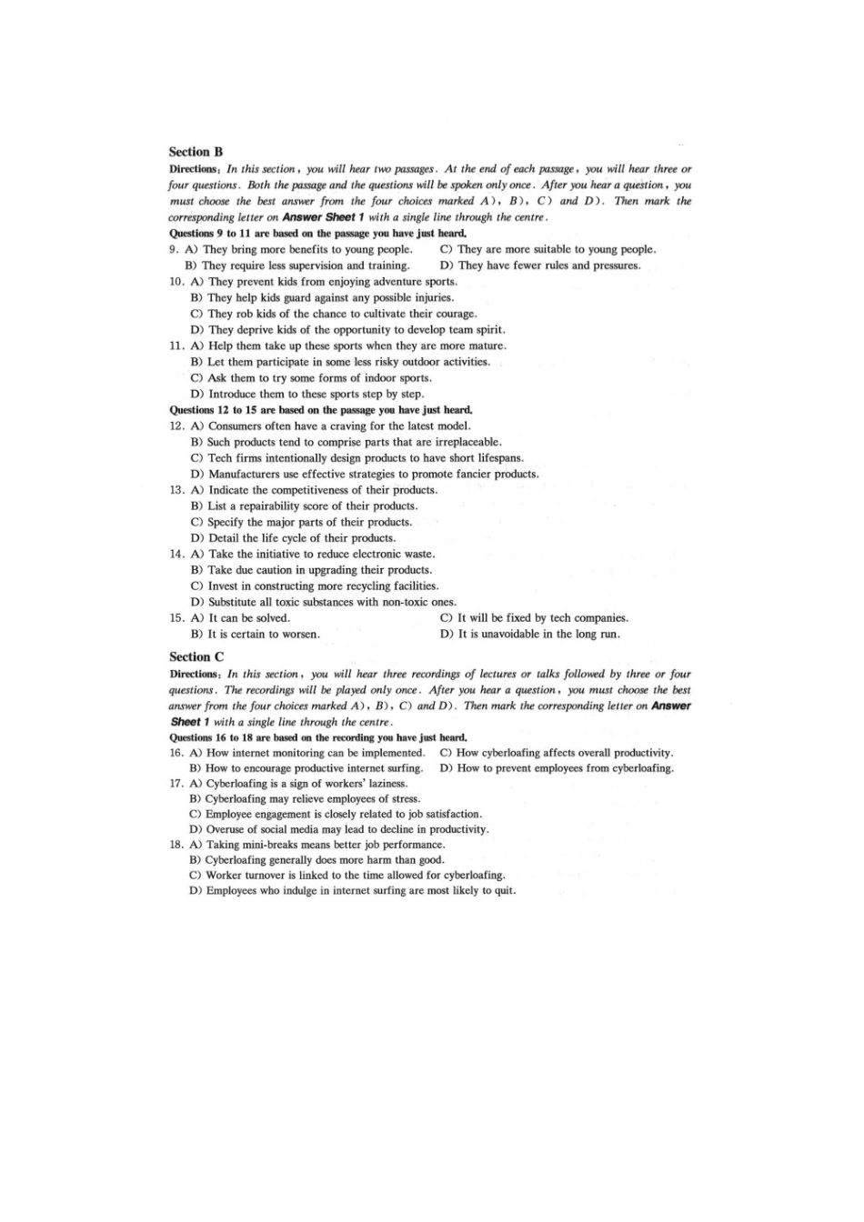 2023年6月英语六级真题及答案-第2套.pdf_第2页