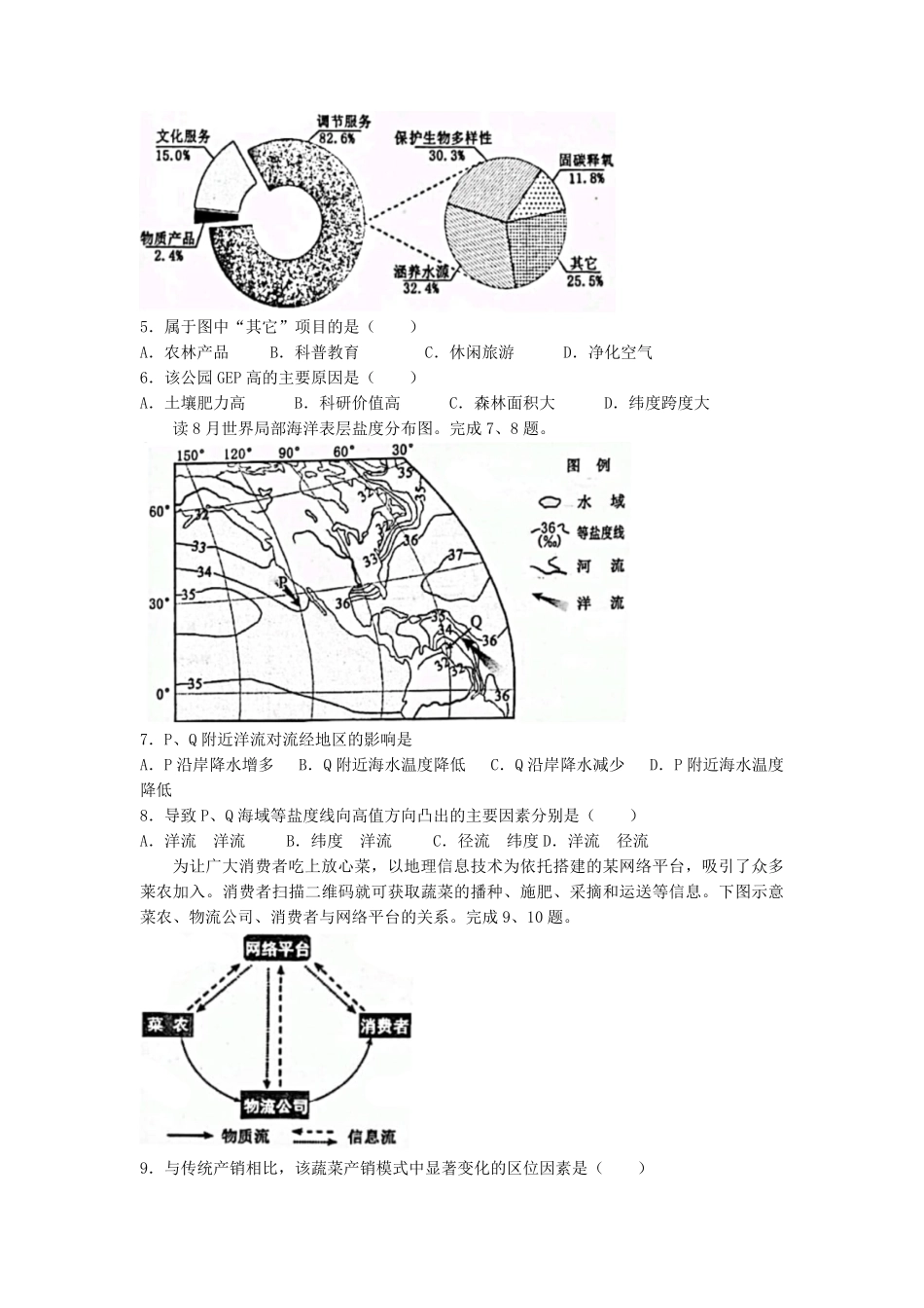 2023年1月浙江高考选考地理试题及答案.pdf_第2页