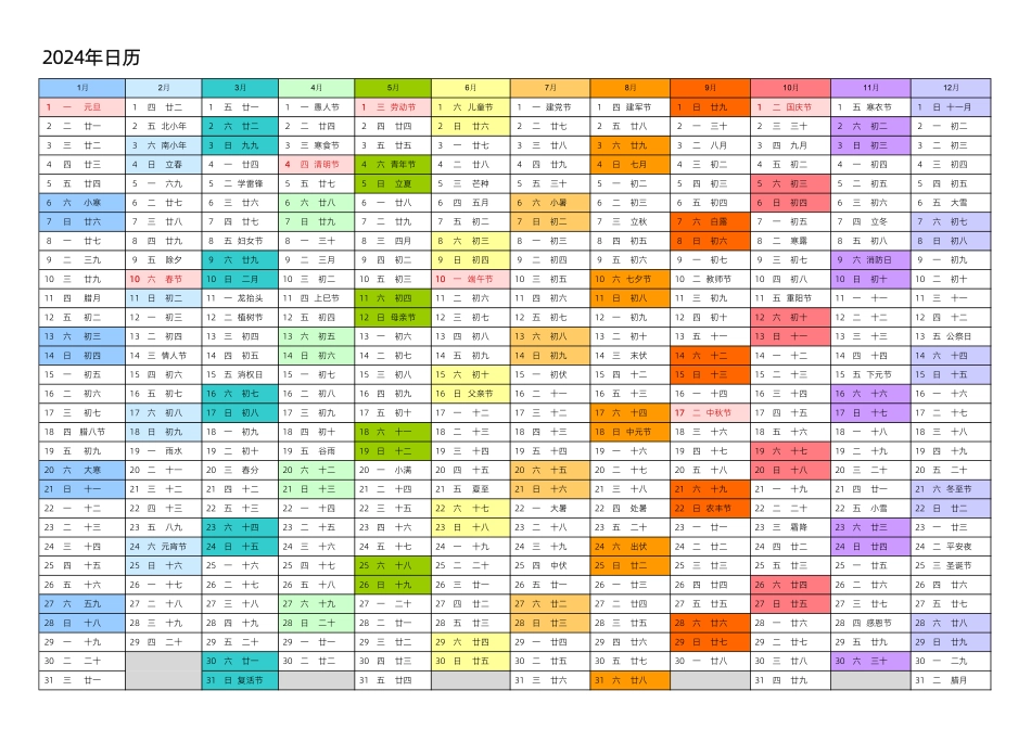 2024年日历(打印版) A3 A4 横版26款.pdf_第3页