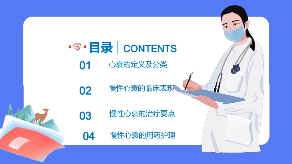 蓝色医疗慢性心力衰竭的护理模板.pptx_第2页