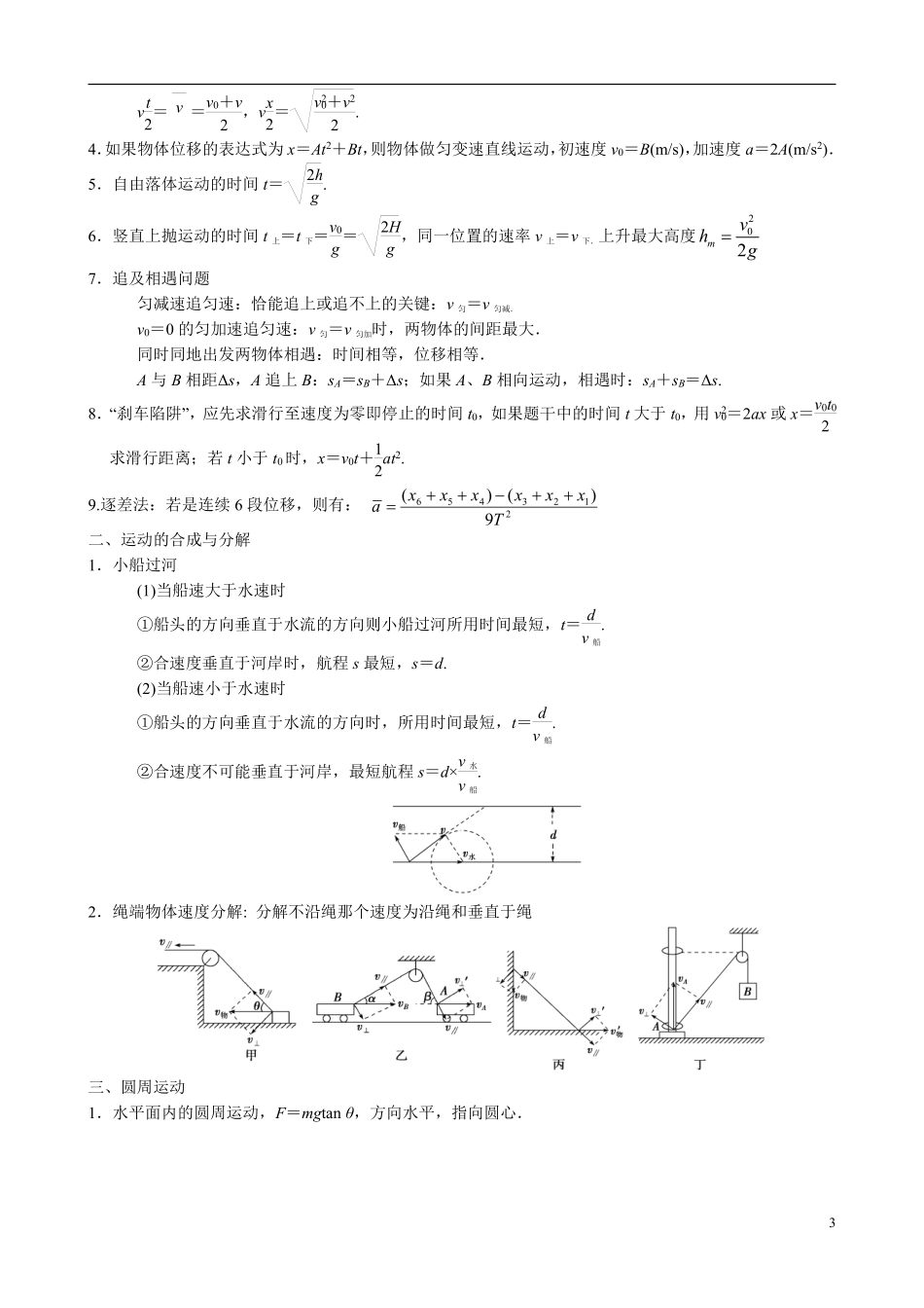 高中物理结论性语句及二级结论汇总.pdf_第3页