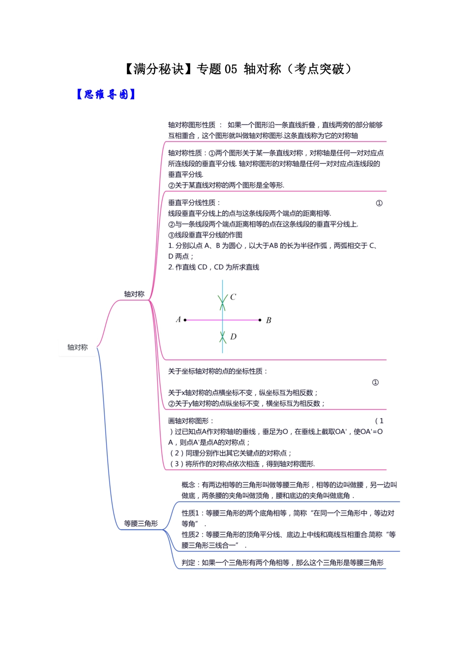部编数学八年级上册【满分秘诀】专题05轴对称考点突破解析版含答案.pdf_第1页