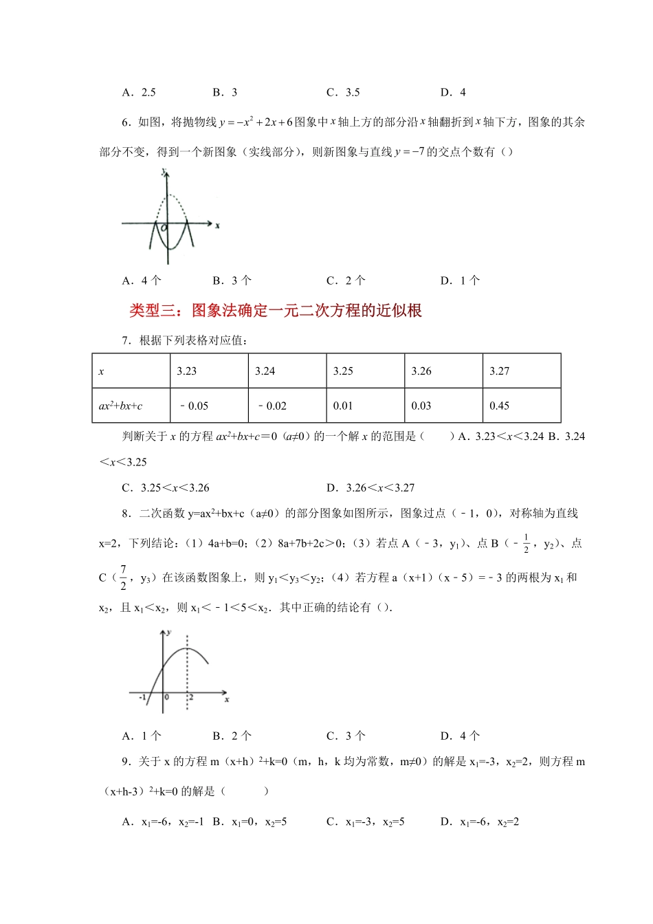 部编数学九年级上册22.31二次函数与一元二次方程培优篇人教版含答案.pdf_第2页