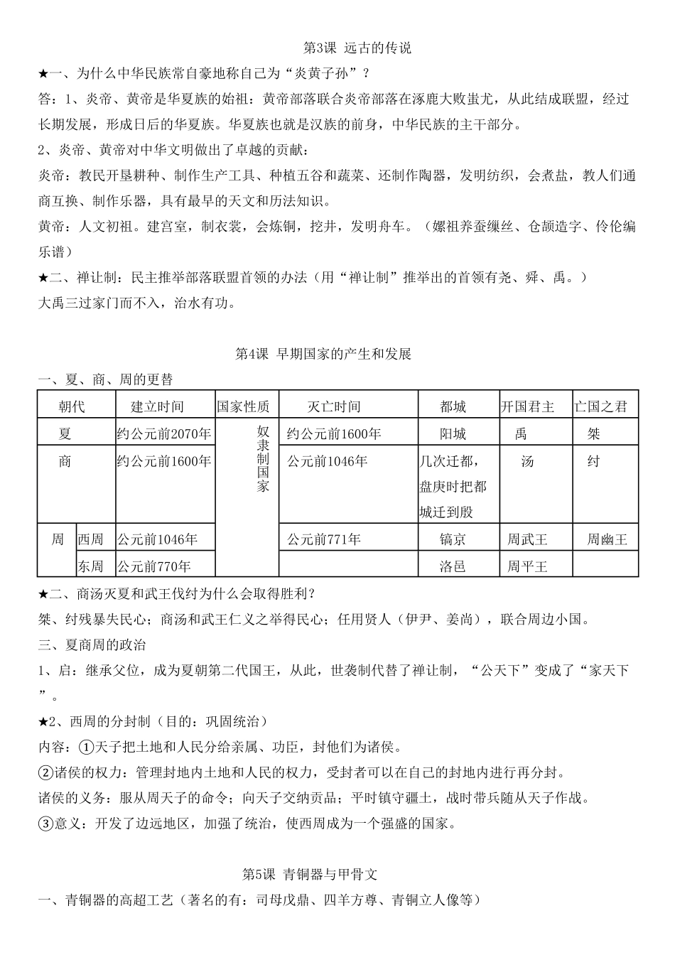 人教版七年级历史上册复习知识点含答案.pdf_第2页