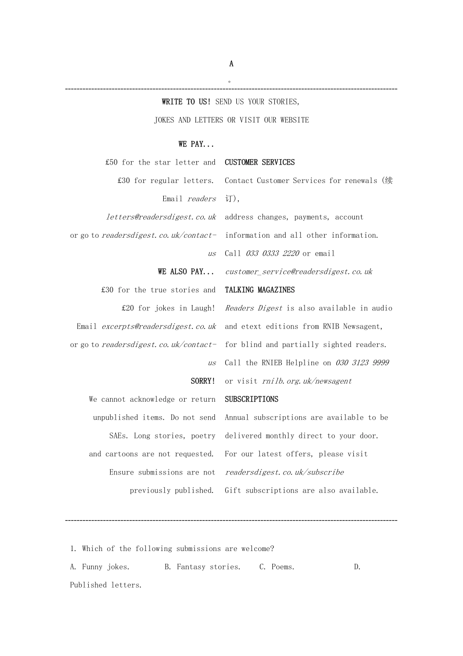 2022-2023学年辽宁省大连市高三上学期期末英语试题及答案.pdf_第2页