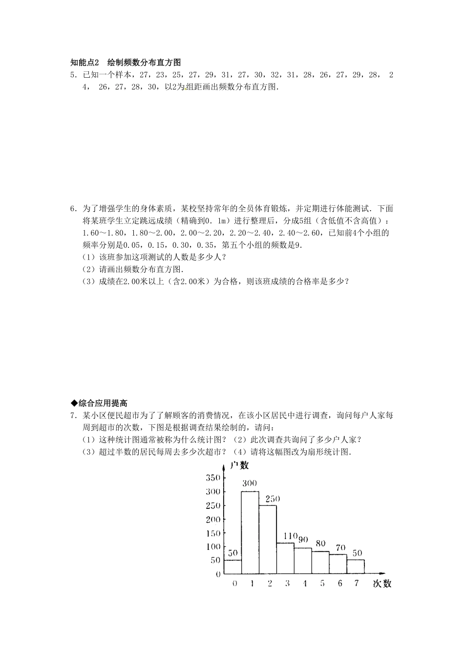 部编数学七年级下册10.2 直方图 检测题2含答案.pdf_第2页