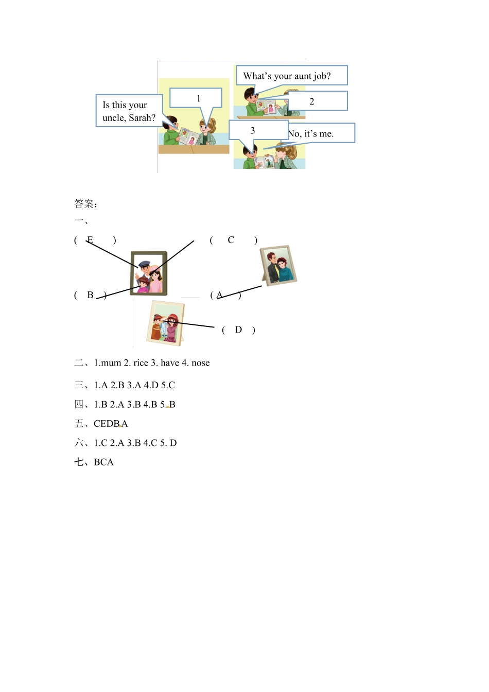 人教PEP版英语【笔试基础卷】四年级上册单元测-Unit6word含答案含答案.pdf_第3页