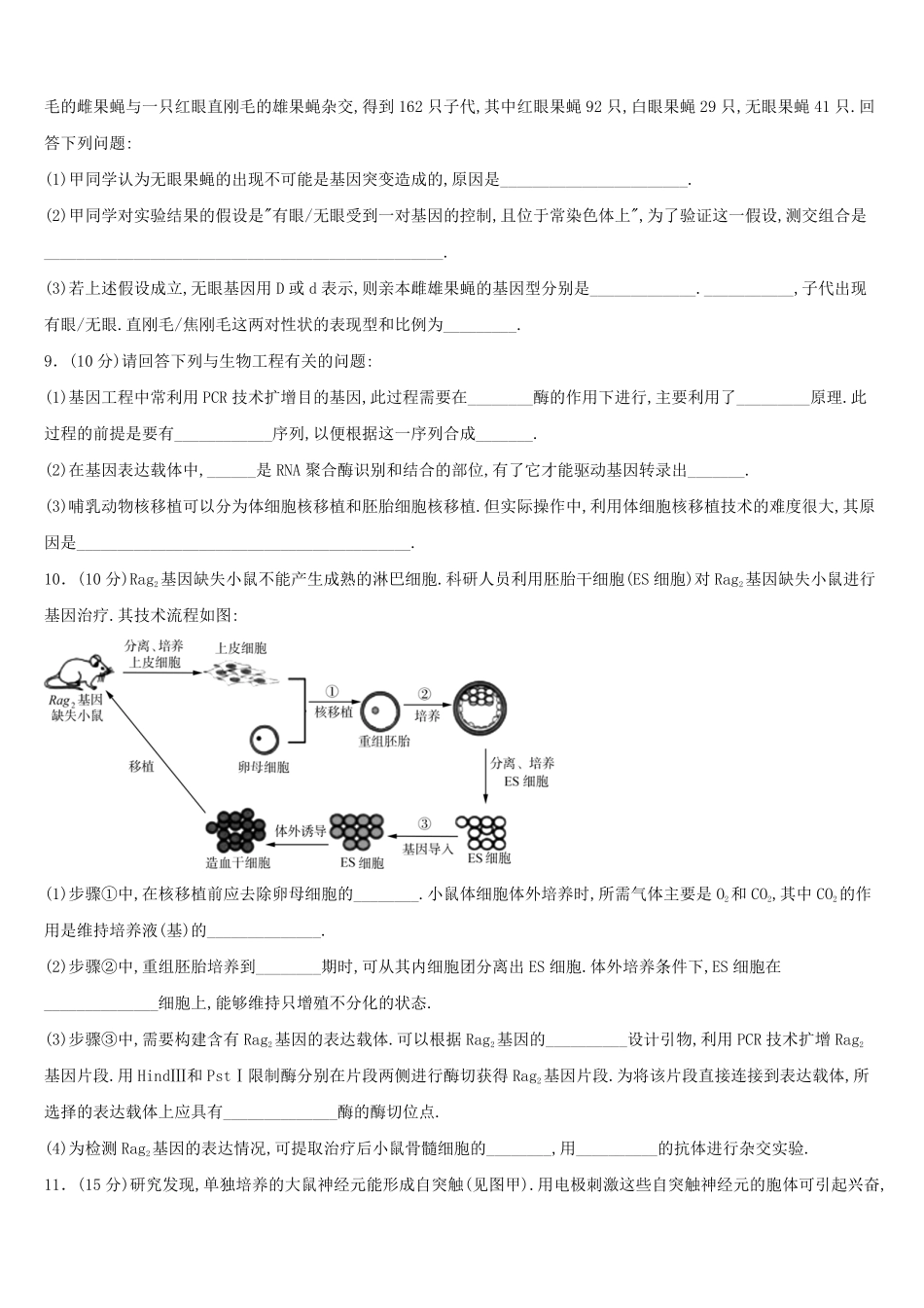 2024年内蒙古自治区高考生物模拟试题及答案.pdf_第2页