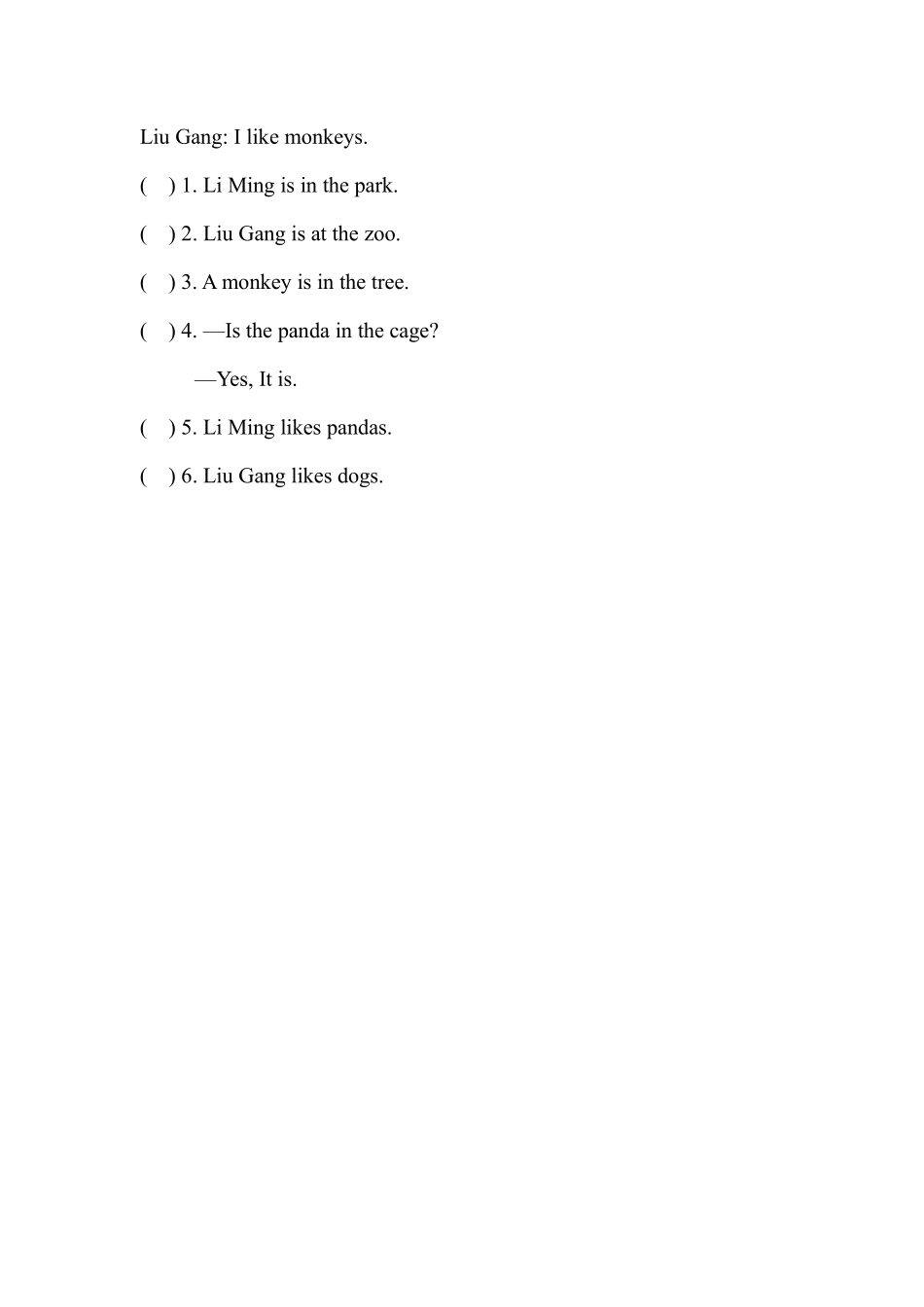 【单元测试二年级上册英语人教版新起点Unit 4 01含答案.pdf_第3页