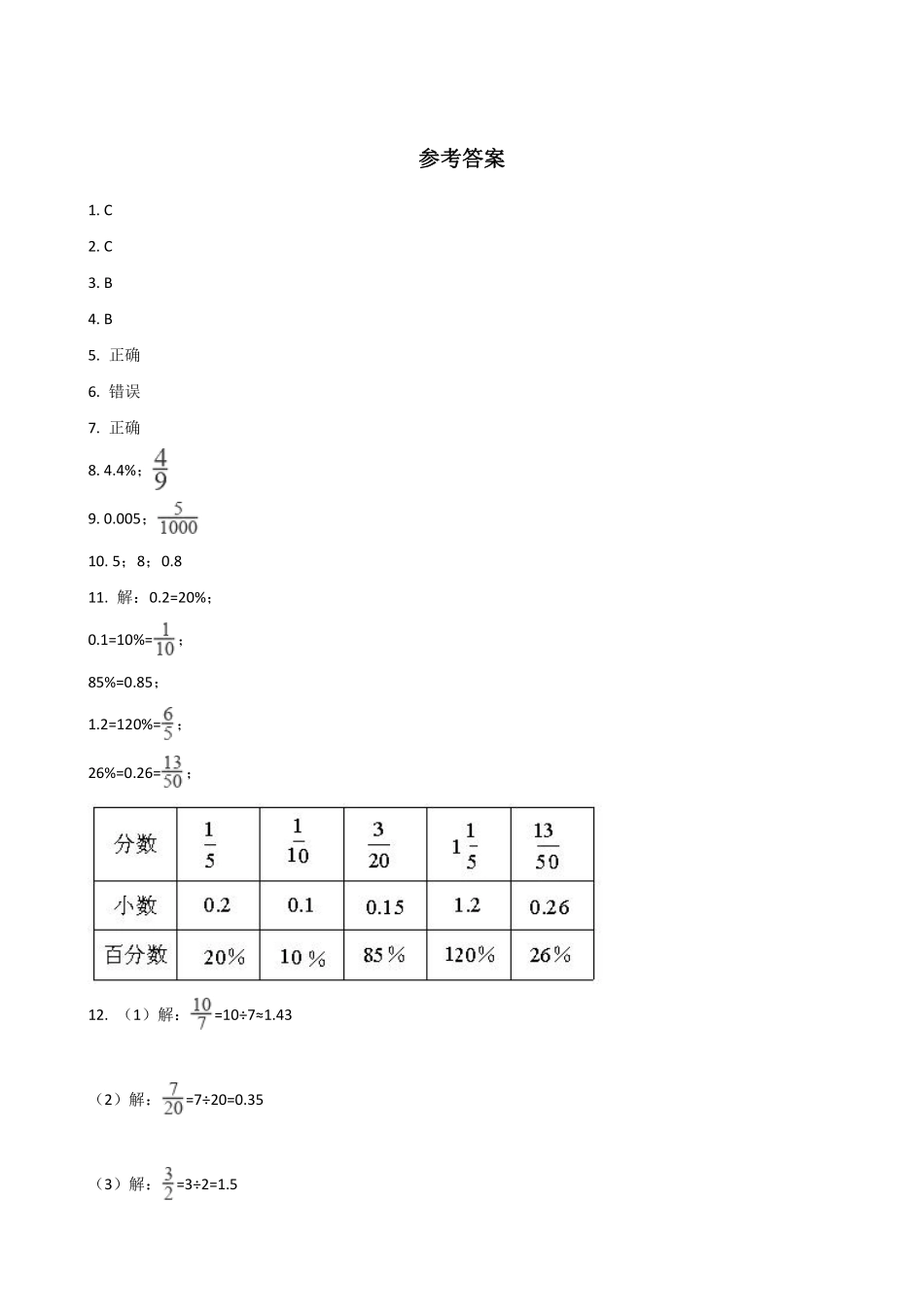五年级下册数学人教版-分数数和小数的互化 课时练 (7)-含答案.pdf_第3页