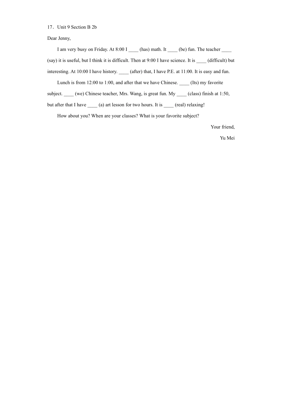人教版初一七年级上册英语【课时练习 含答案】Unit 9 Section B 03.pdf_第2页
