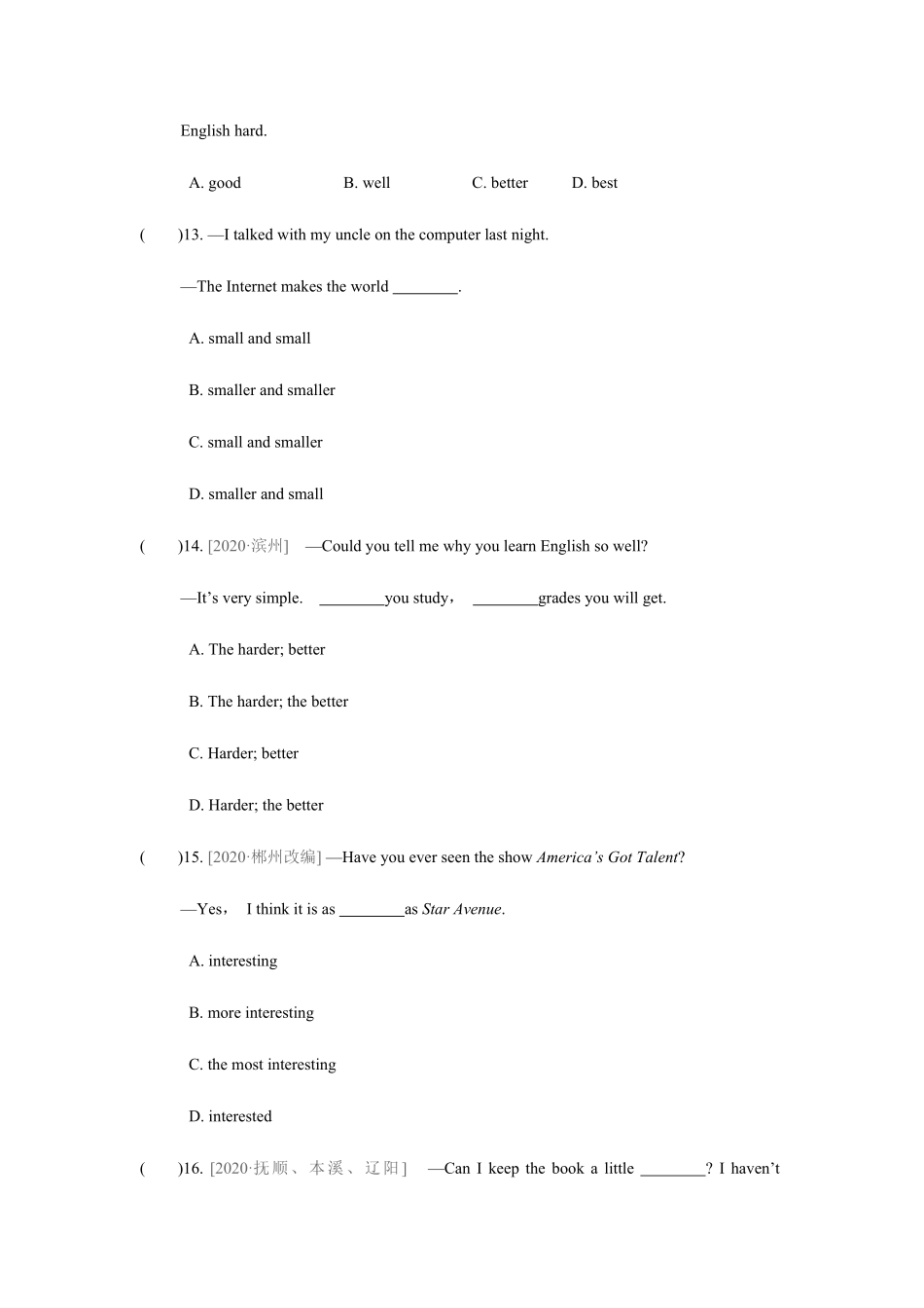 八年级初二上册英语人教版Unit-3-Section-A-02-练习试题-测试卷(含答案).pdf_第2页