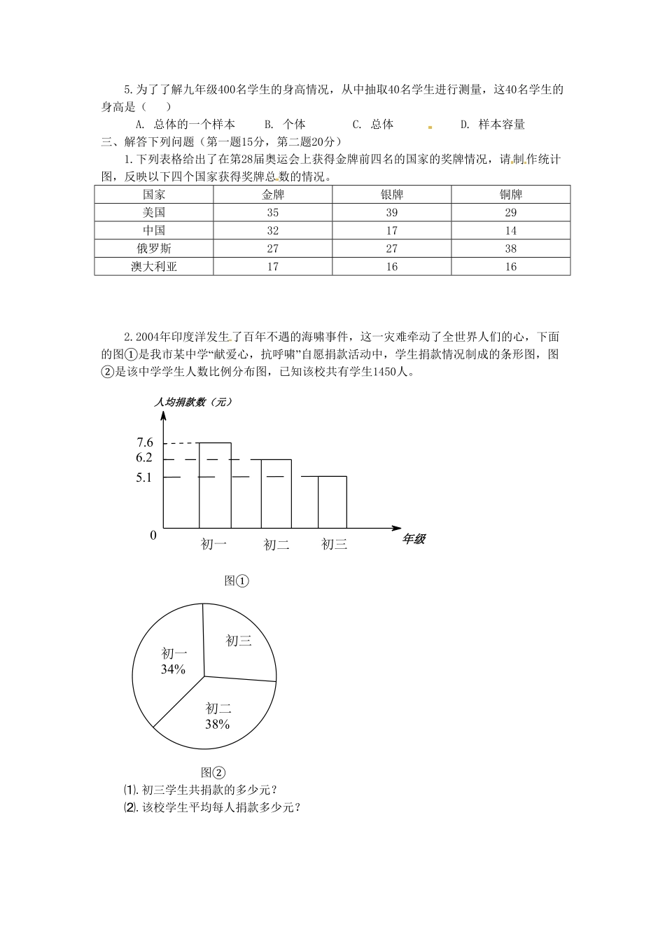 部编数学七年级下册10.1 统计调查 检测题1含答案.pdf_第2页