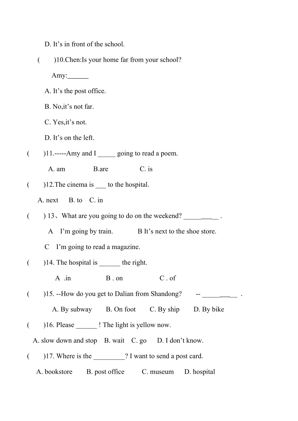 【单元测试】六年级上册英语人教版新起点Revision1-测试-试题试卷-含答案.pdf_第3页