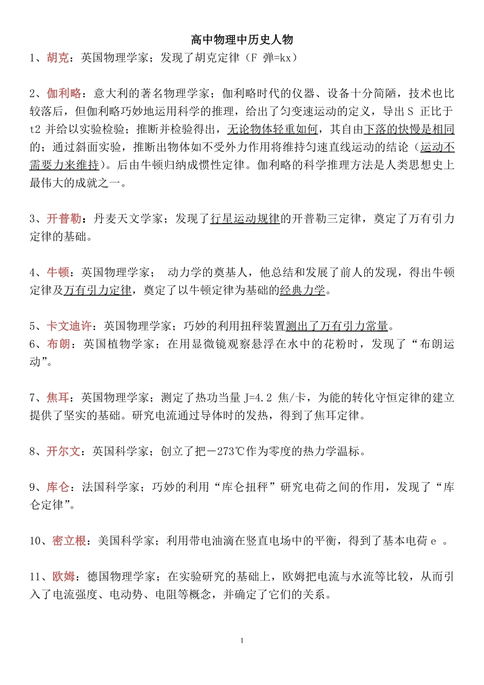 高中物理历史人物(整理-精简).pdf_第1页