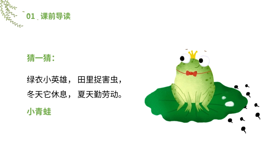 人教版一年级语文下册小青蛙课件.pptx_第2页
